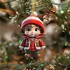 Colgantes de Personajes Navideños Nuevos Transfronterizos, Colgantes Planos de Acrílico para Decoración Interior de Automóviles, Adornos Colgantes para Fiestas Navideñas