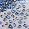 Decoración de uñas K9 con diamantes, joyería azul claro, base puntiaguda, diamante en forma de corazón torcido, superllamativas, amor, flor de hielo gruesa.