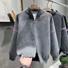 Cárdigan suéter retro de cuello alto medio estilo americano con cremallera, suéter de punto casual holgado de moda para hombre primavera/otoño/invierno