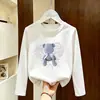 Camiseta de Algodón Puro para Niñas de Primavera y Otoño, Elegante Camiseta Básica de Manga Larga para Niños Mayores, Colección Primavera y Otoño 2026