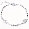 Pulseira de Cruz Nova Simples de Aço Inoxidável 2025, Joia Versátil e Simples, Estilo Casal Presente Comemorativo