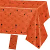 Mantel de Telaraña de Halloween para Mesa Transfronterizo de Amazon en Negro, Morado, Naranja y Blanco, Suministros Desechables para Decoración de Fiestas