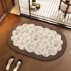 Alfombrilla de Piso para Baño Wind Usada Tejida en Lino Absorbente Antideslizante Felpudo para Puerta de Baño Alfombrilla de Inodoro Alfombra de Tocador