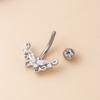 Novo Ornamento de Cordão para Piercing no Umbigo Europeu e Americano Zircônia Micro-cravada Borboleta Morcego Flor Aço Inoxidável