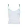 Camisola de Rayas Finas Estilo Americano Unbdns con Cobertura Lateral en el Pecho, Estilo Chica Picante, Cuello en U, Bloques de Color, Capas, Falso Dos Piezas, Top de Verano para Mujer