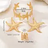 Conjunto de Pendientes, Pulsera y Anillo Personalizados con Forma Irregular de Estrella de Mar de Venta Caliente Transfronteriza Adecuado para que las Mujeres lo Usen en Vacaciones en la Playa