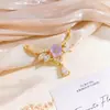 Pingente com Cravação de Zircônia, Acessórios para Joias DIY de Flores Coloridas, Acessórios de Luxo Leve Estilo Francês de Alta Qualidade para Mulheres, Venda Direta da Fábrica
