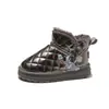 Botas de Nieve para Niños 2026 Estilo Nuevo Felpa Gruesa Superficie de Cuero para Niñas Impermeables Zapatos de Algodón Calidez Zapatos para Niños Botas de Invierno Versátiles