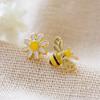 Latón Electrochapado en Oro Real Personalizado Sencillo Creativo Pendientes de Abeja Transfronterizos Gotas de Miel Pendientes Asimétricos Pendientes