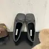 Zapatos, zapatos para ir al trabajo, estilo Mary Jane planos, gamuza, retro, nueva colección 2026, zapatos planos de punta cuadrada, zapatos de exterior para mujer, colección de primavera, forro simple