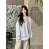 Camiseta de Manga Larga Artística Retro Colorida de Diseño de Nicho para Mujer Primavera y Otoño 2025 Top Holgado Delgado de Gama Alta Moderno