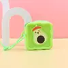 Bolsa de almacenamiento de silicona, bolsa para llaves de agujero cuadrado mini, colgante DIY para niños, bolsa para auriculares, monedero lindo de dibujos animados