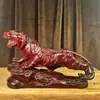 Huali Escultura em Madeira Maciça Tigre Rugindo Montanhas e Rios Tigre do Zodíaco Enfeites Sala de Estar Decorações para Casa Artesanato Presente Entrega