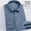 Camisa de manga comprida de lã merino australiana, outono e inverno, camisa masculina de negócios de alta qualidade, grossa, lavável à máquina, não passável