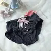 Calcinha Feminina Fofa Estilo Japonês Leite Fresco Folha de Lótus Seda Princesa Estudante Cintura Média Triângulo