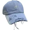 Gorra de Béisbol Lavada con Efecto Desgastado de Gran Circunferencia de Cabeza para Mujer, Protección Solar Primavera y Verano, Versátil, Adelgazante, Gorra de Pico Bloqueadora del Sol