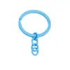 Accesorios para Joyería DIY Anillos Planos de Colores con Cadena de Cuatro Secciones Llavero Llavero Llavero Anillo de Caramelo Arcoíris