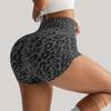 Shorts de Yoga para Menina Latte Feminino Roupa Externa Cintura Alta Justo nos Quadris Emagrecimento Esportes Fitness Calças de Treino para Corrida Estampa de Leopardo