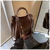 Bolso bandolera tipo cubo de tela, informal, de gran capacidad, para uso diario, con diseño de nicho, combinable con todo, sencillo y a la moda.