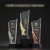 Troféu de cristal atacado produção de gravação atmosfera de alto padrão criativo excelente equipe reunião anual da empresa medalha de metal e cristal