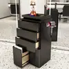 Gabinete de Herramientas para Salón de Belleza Mesa Espejo para Salón de Peluquería Gabinete con Cajones Gabinete de Almacenamiento de Madera para Cortar el Cabello Gabinete de Trabajo para Barbería