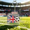 Nuevo producto transfronterizo: Llavero del Mundial de EE. UU., Canadá y México, Goles de Equipo de Fútbol Temática de Llamas, Souvenirs Acrílicos para Aficionados