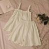 Pijama Fofo de Algodão Bolha Cereja Feminino Verão Manga Curta Shorts Gola Redonda Renda Fofo Solto Roupa para Morar em Casa