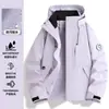 Chaqueta Luotuo Azul con Caparazón para Mujer, Otoño/Invierno, Resistente al Viento, Impermeable, 3 en 1, Chaqueta de Escalada y Senderismo para Hombre