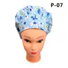 Gorro Hinchado Estampado Algodón Puro Gorro Quirúrgico Europeo y Americano Ajustable Gorro de Enfermera Gorro Sanitario Para Hombres y Mujeres Lindo Gorro Antipolvo de Doctor
