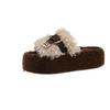 Pantuflas de Piel de Alta Gama y Hermosas para Mujer, Suela Gruesa, Nuevas de Otoño e Invierno 2025, Muy Populares, Moda para Mujer, sin Cordones
