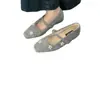 Zapatos Peludos Retro Franceses para Mujer, Ropa de Abrigo de Invierno, Zapatos Planos de Terciopelo, Zapatos Cálidos de Algodón, Zapatos Mary Jane para Levantar la Altura para la Brisa Nocturna para Mujer