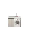 Gabinete de Lavadora de Aluminio Integrado tipo Panal con Fregadero para Apartamentos Pequeños, Combinación Integrada para Balcón con Tina y Lavadero para Baño