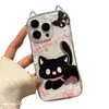Nueva funda para iPhone 16 Cat Scare 13 con Pulsera Apple 15 Oreja de Gato Cubierta Protectora Transparente