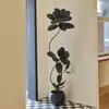 Plantas Verdes de Simulación Lujo Ligero de Gama Alta Árbol de Caucho Rey Negro Ficus Hoja de Flor Adorno de Pie para Interior Sala de Estar Sensación de Gama Alta Árbol Falso