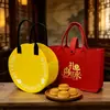 Bolsa de Presente de Feltro para Bolo da Lua, Bolsa Tote de Feltro para Promoção do Evento do Meio do Outono, Logotipo Personalizável, Bolsa de Feltro Promocional, Bolsa Tote Pequena
