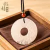 Colgante Afgano de Polvo de Raíz de Loto para Mujer, Hebilla de Paz de Nuevo Estilo Chino, Buda, Pixiu, Loto, Candado Ruyi, Collar de Jade Natural
