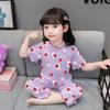 Pijamas de Verano de Seda de Hielo para Niñas, Ropa para el Hogar de Manga Corta para Niñas Bebé, Ropa Delgada de Verano para Aire Acondicionado, Trajes Lindos