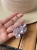 Pendientes Largos Morados Florales Estilo Francés con Borlas Largas, Clips para Orejas, Estilo Vacaciones en la Playa, Pendientes Exagerados para Mujer, Accesorios para Orejas Muy Bonitos