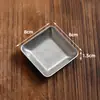 Plato pequeño para salsa de barbacoa retro con compartimentos, Plato para condimentos de acero inoxidable con dos compartimentos, Plato de salsa de tres compartimentos estilo coreano, Plato compartimental para condimentos