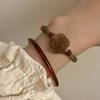 Nuevo brazalete de cuentas de flor de rosa china para mujer, diseño de nicho ins, temperamento retro, brazalete versátil