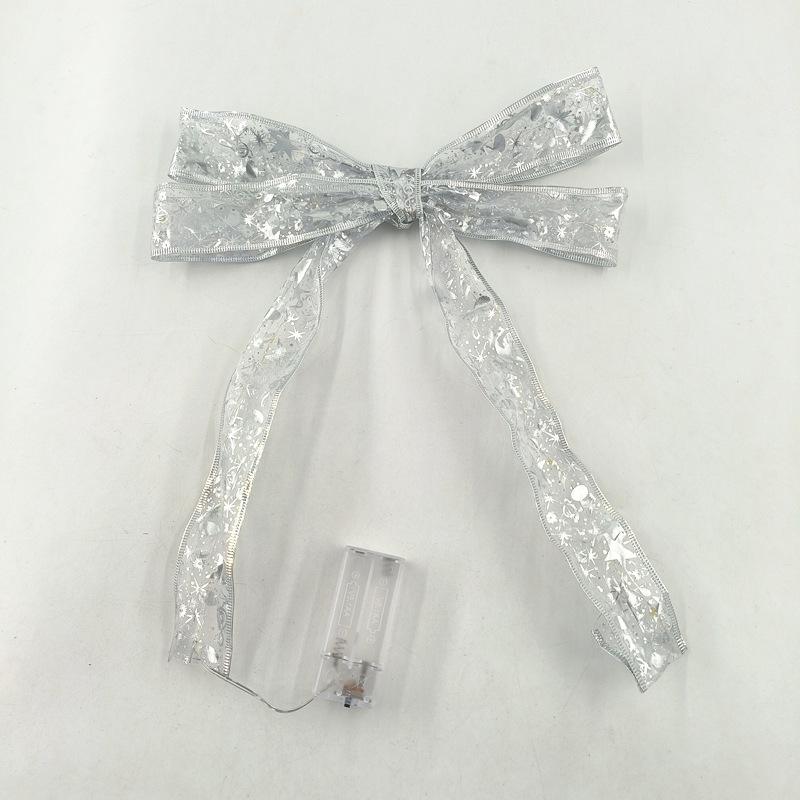 #D11 圣诞发光彩带-2米20灯2AA常亮银色彩带暖白灯