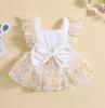 Vestido de Princesa para Bebé 2025 Verano Nuevo Estilo Niñas Malla Simple Mangas Volantes Vestido Pequeño de Flores Margaritas Bebé