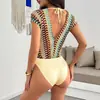 Mono de Verano 2026 Nuevo Transfronterizo Europeo y Americano para TikTok Estilo Étnico Escote en V Profundo Mono de Patchwork Bordado de Colores para Mujer