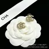 Venta al por mayor del Fabricante: Pendientes de botón Full Diamond con incrustación de letra C doble estilo Chanel para mujer, Moda clásica de lujo ligero, Pendientes simples y populares