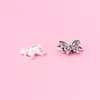 Hebilla de Pulsera de Plata de Ley S925 Plata Tailandesa Flor de Loto Mariposa Hebilla de Cola de Collar de Cuerda Cristales Hecho a Mano Accesorios de Hebilla de Conexión