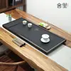 Bandeja de té de piedra Wujin entera natural mesa de té seca mesa de té con drenaje pequeño mar de té Kung Fu simple para el hogar lujo ligero estilo japonés