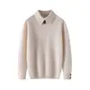 Suéter de punto 100% lana, nuevo estilo otoño/invierno, suéter de cuello polo para niños, diseño unisex para niños y niñas, estilo pullover