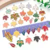 30 Colgantes Variados de Hoja de Arce y Hoja Vegetal Esmaltados de Aleación para Acción de Gracias Accesorios de Joyería DIY para Pulseras, Collares y Colgantes