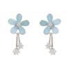 Pendientes de flores azules para mujer, diseño sencillo, estilo nicho, 2022, nueva moda, combinables.