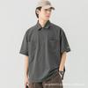 Camisa Polo de Moda de Manga Corta para Niños Verano Suelta Elástica Solapa Tendencia Sencilla Bolsillo con Solapa Pantalones Casuales Top para Hombre